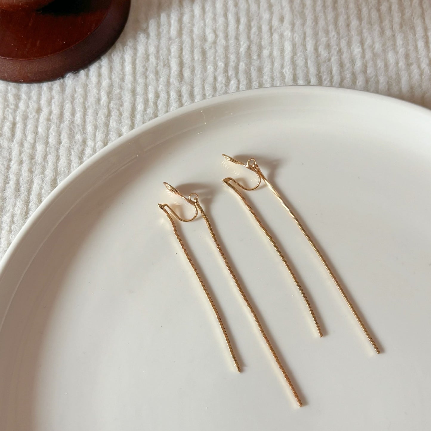 Simple Golden Long Fringed Earring Thread Non-piercing Ear Clip