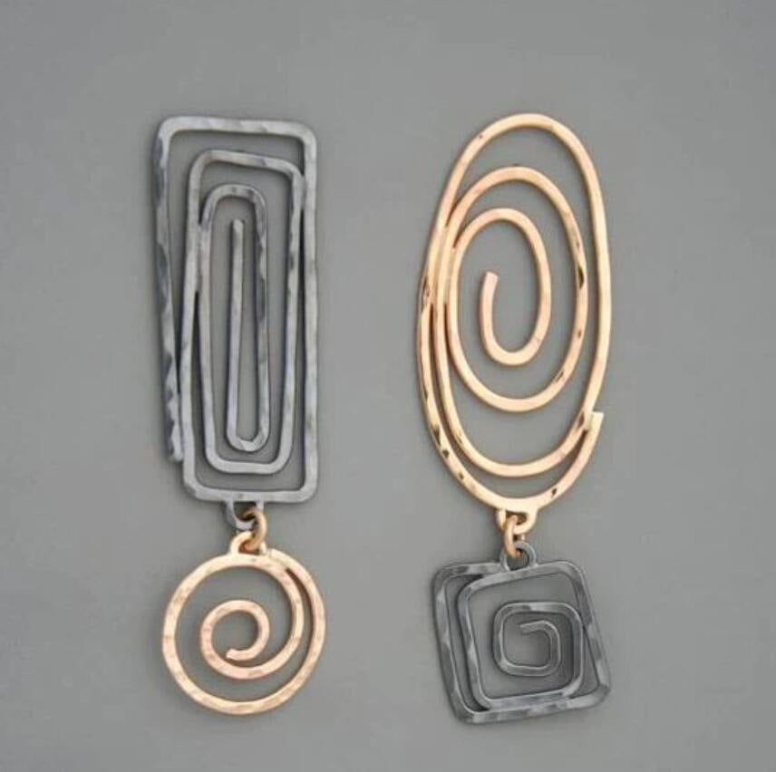 Vintage Bohemian Oval Back Hollow Mosaic Pendant Earrings For Women