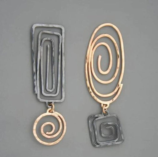 Vintage Bohemian Oval Back Hollow Mosaic Pendant Earrings For Women